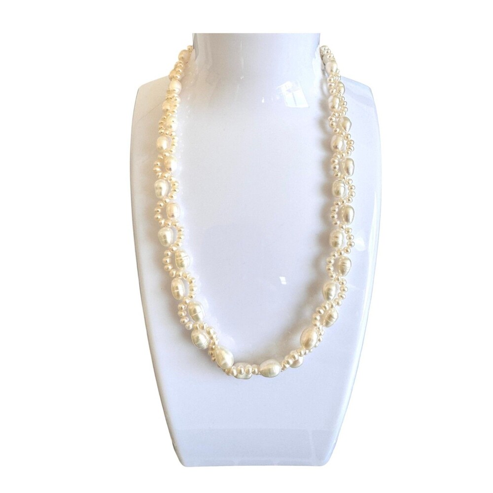 Natural Fresh Water White Pearl Necklace #7099 - Picture 5 of 8